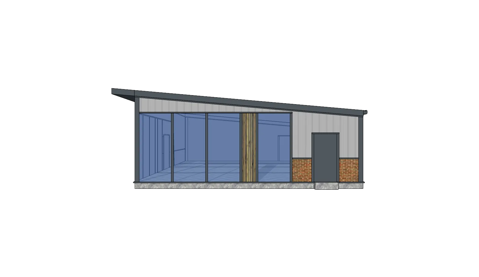 Restaurant render, side view
